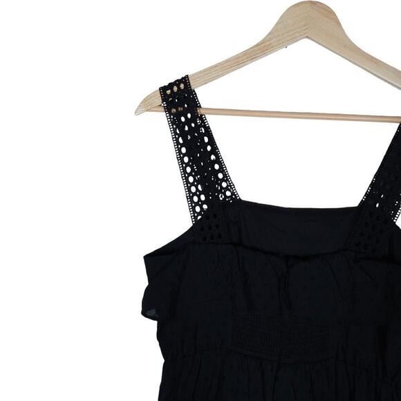 J. Crew Womens Dress 0 Black Midi Swiss Dot Ruffle Sleeveless A Line Flowy NWT - Picture 8 of 14
